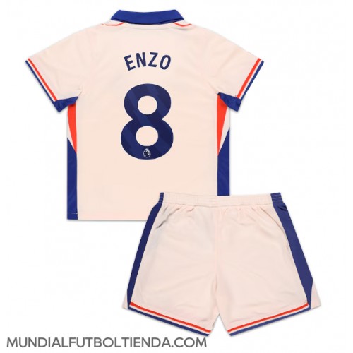 Camiseta Chelsea Enzo Fernandez #8 Segunda Equipación Replica 2024-25 para niños mangas cortas (+ Pantalones cortos)